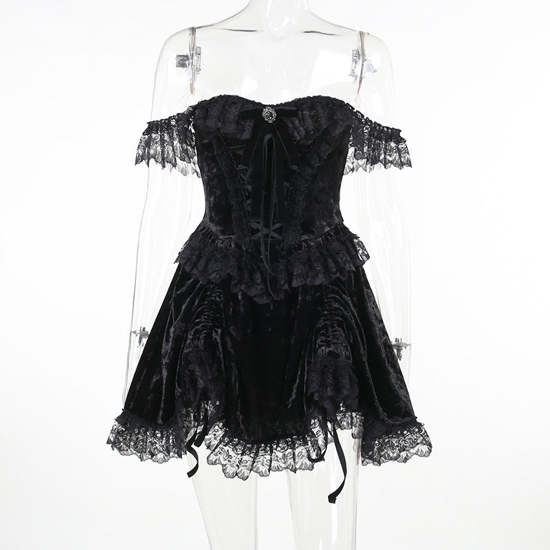 Off-Shoulder Dark Gothic Style Dress