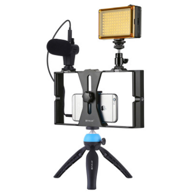 PULUZ Phone Photography Kit with Light, Mic, Tripod
