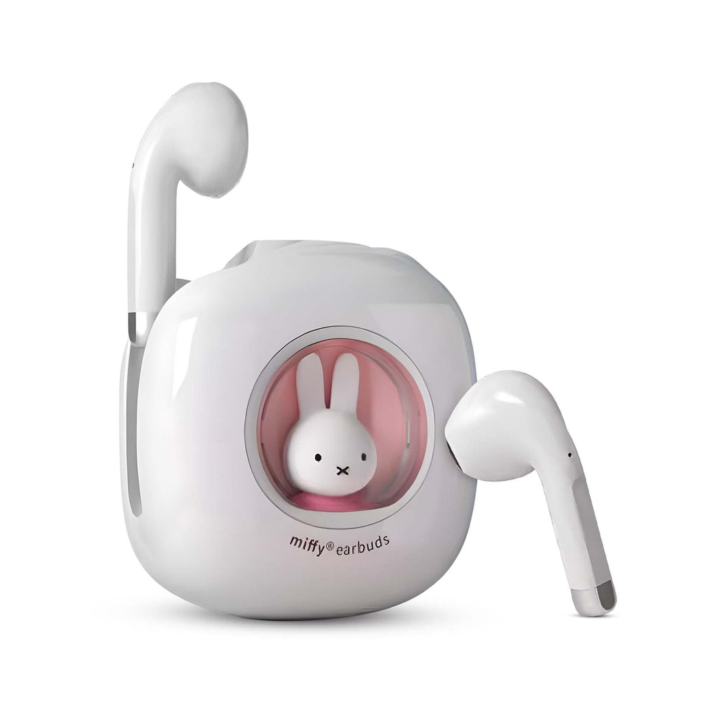 MIPOW x Miffy 2025 New TD17 Bluetooth Wireless Earbuds Cute Wired Ear Buds Headphones IPX5 Waterproof (Pink)