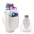 for Owala FreeSip Insulated Stainless Steel Water Bottle Cup Holder Cover Carrier Sling Bag with Strap Pouch Pocket for Phone/Accessories add Handle for Owala 32oz (White)