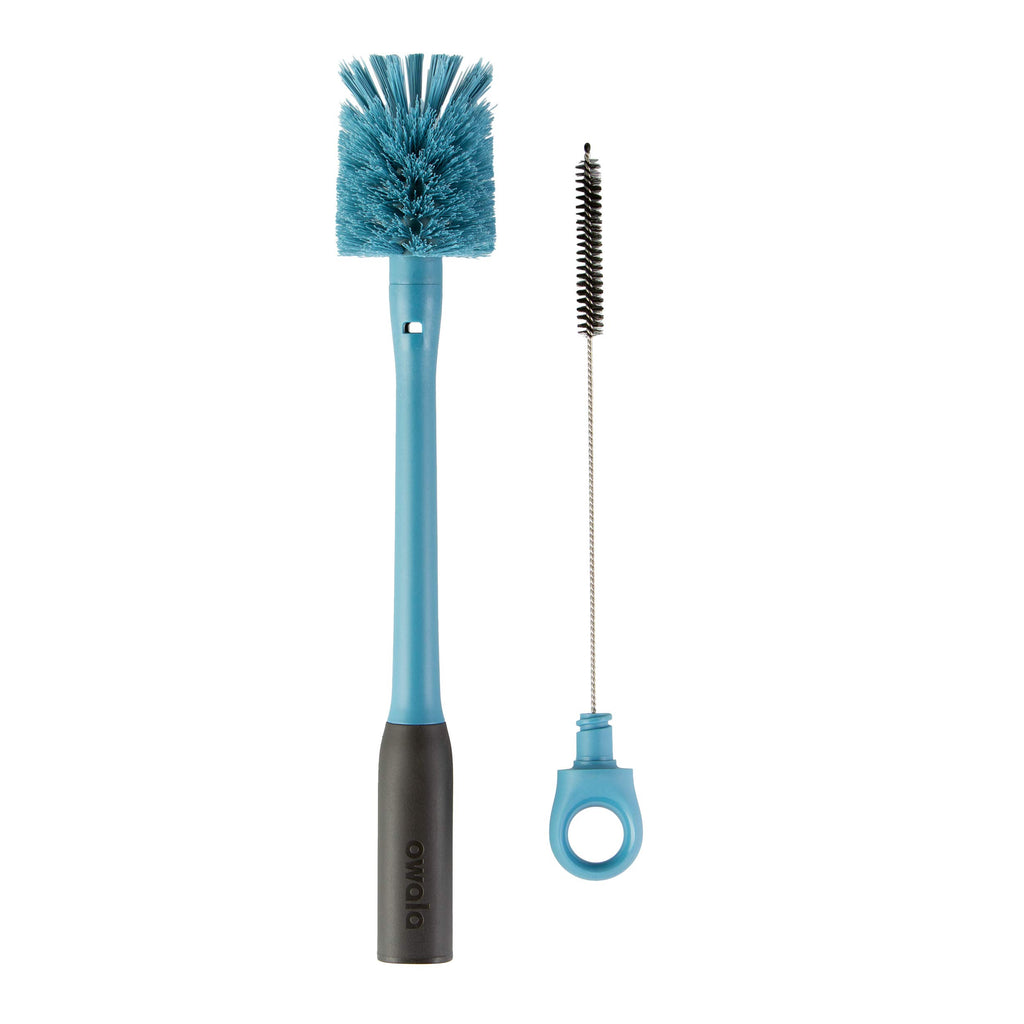 Owala 2-in-1 Water Bottle Brush Cleaner and Water Bottle Straw Cleaner Brush Water Bottle Brush with Removable Head and Twist n’ Hide Straw Brush Smokey Blue