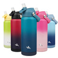 Konokyo Insulated Water Bottle with Straw Lid24 oz Stainless Steel Vacuum Metal Bottle with Silicone HandleVast